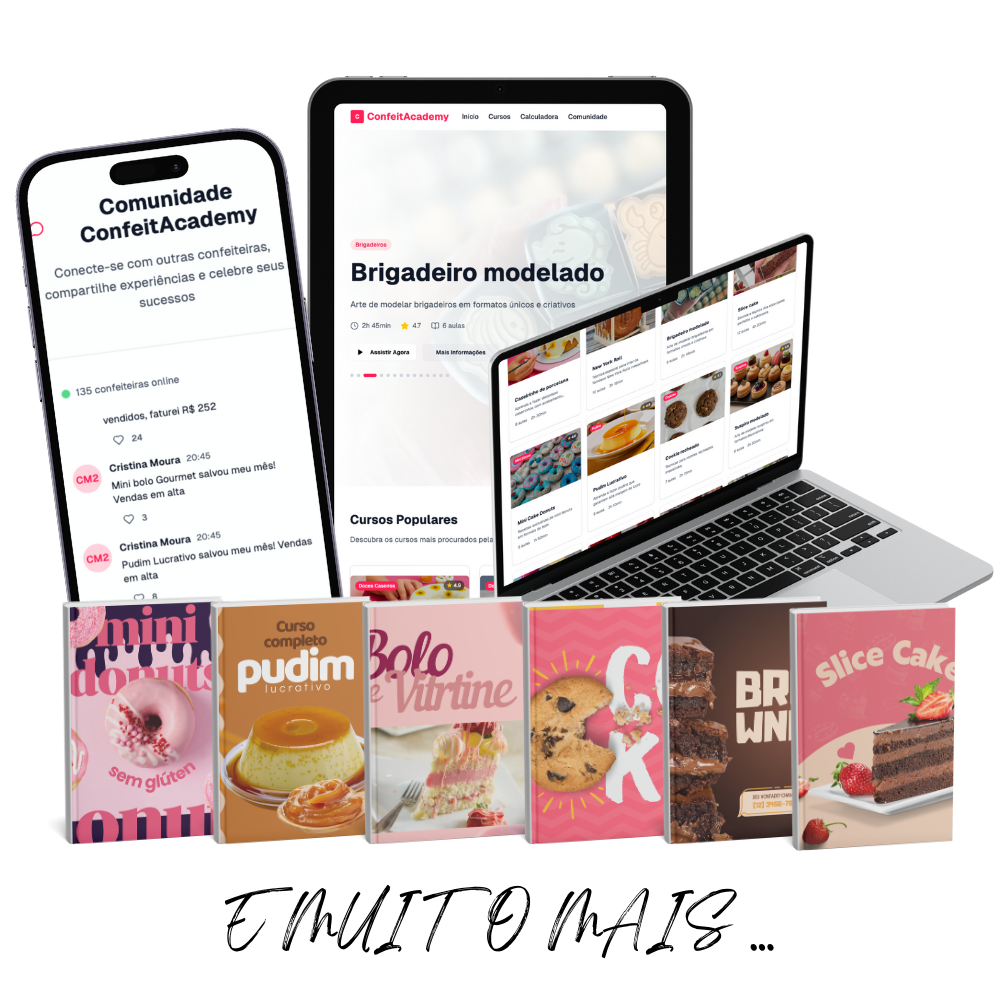 Mockup do aplicativo ConfeitAcademy